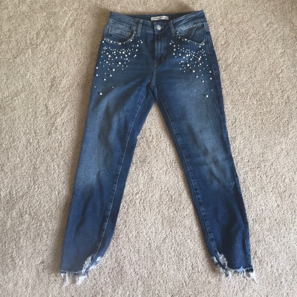 Mavi Tess High Rise Skinny Jean with Pearls